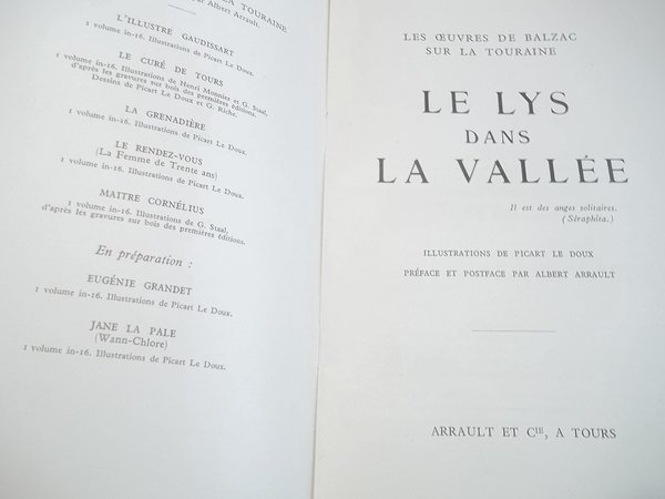 OEUVRES DE BALZAC SUR LA TOURAINE - LE LYS DANS …