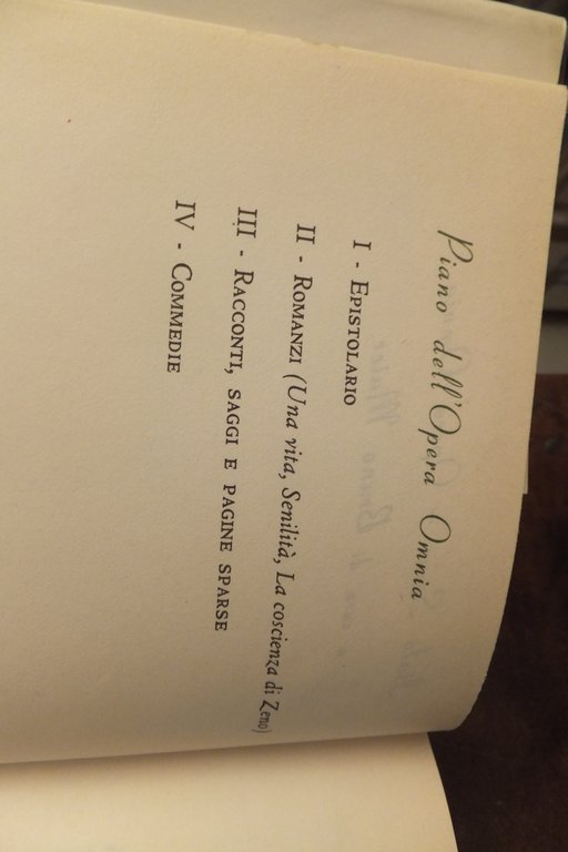 OPERA OMNIA EPISTOLARIO ITALO SVEVO