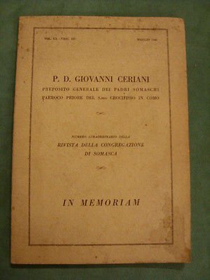 P.D. GIOVANNI CERIANI PADRI SOMASCHI PARROCO SEL S.MO CROCIFISSO IN …