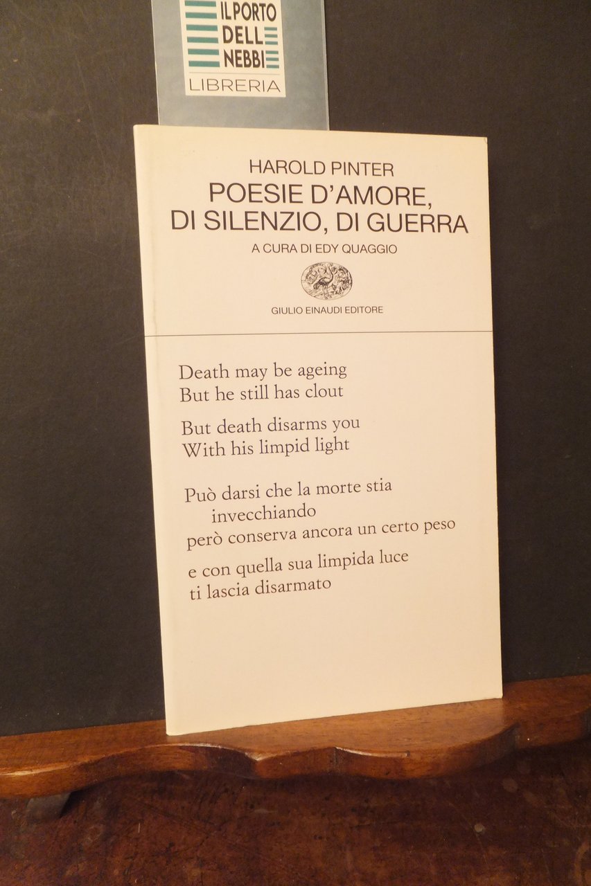 POESIE D'AMORE DI SILENZIO DI GUERRA HAROLD PINTER | Immagine principale