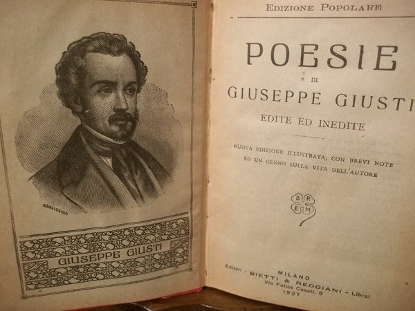 POESIE DI GIUSEPPE GIUSTI EDITE E INEDITE