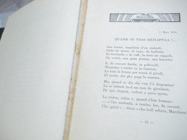 POESIE VARIE IN DIALETTO MILANESE 1915 - 1929
