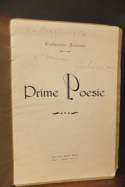 PRIME POESIE - CON DEDICA AUTORE -