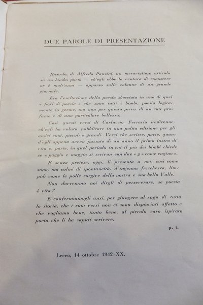 PRIME POESIE - CON DEDICA AUTORE -