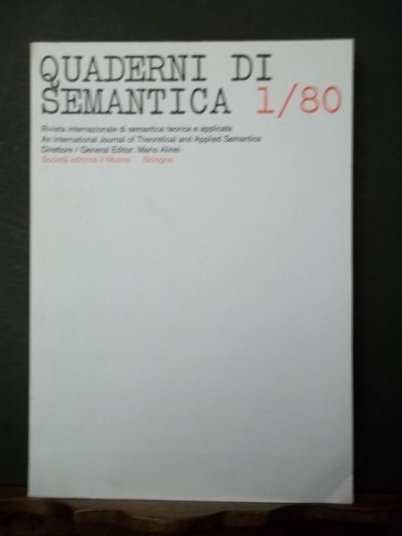 Quaderni di semantica 1/80.