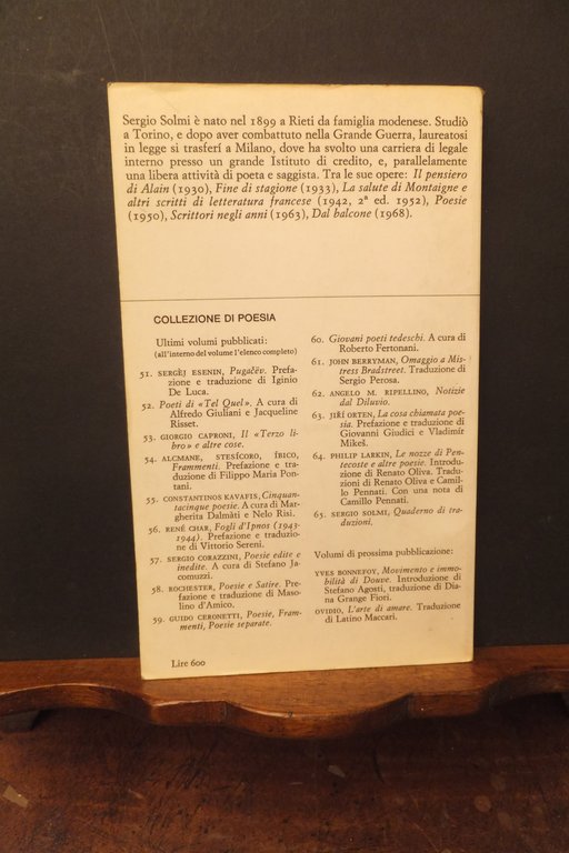 QUADERNI DI TRADUZIONE SERGIO SOLMI