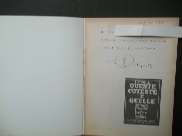 QUESTE COTESTE E QUELLE DEDICA DELL'AUTORE