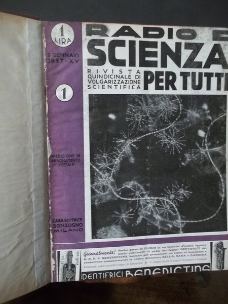 RADIO E SCIENZA PER TUTTI 1937 ANNATA COMPLETA RILEGATA