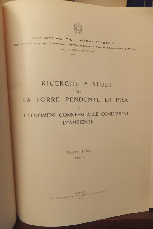 RICERCHE E STUDI SU LA TORRE PENDENTE DI PISA E …