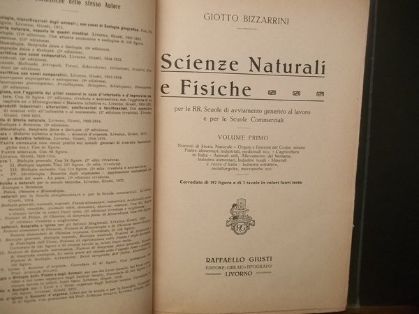 SCIENZE NATURALI E FISICHE PER LE SCUOLE DI AVVIAMENTO VOLUME …