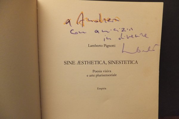 SINE AESTHETICA SINESTETICA - POESIA VISIVA E ARTE PLURISENSORIALE