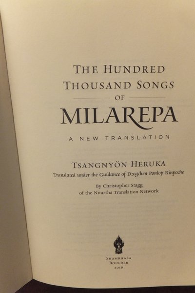 THE HUNDRED THOUSAND SONGS OF MILAREPA A NEW TRANSLATION