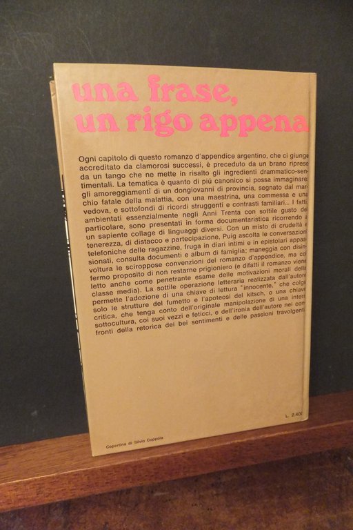 UNA FRASE UN RIGO APPENA MANUEL PUIG