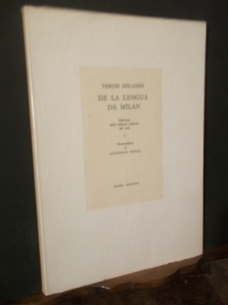 VARON MILANES DE LA LINGUA DE MILAN - RISTAMPA DELL'EDIZIONE …