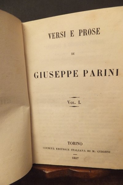 VERSI E PROSE DI GIUSEPPE PARINI - VOLUME PRIMO