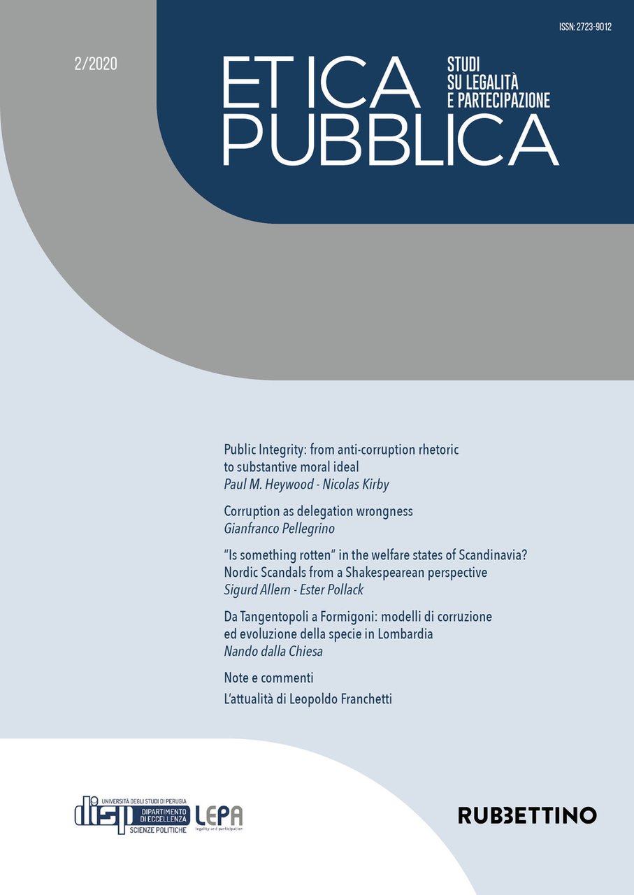 Etica pubblica. Studi su legalità e partecipazione. Vol. 2