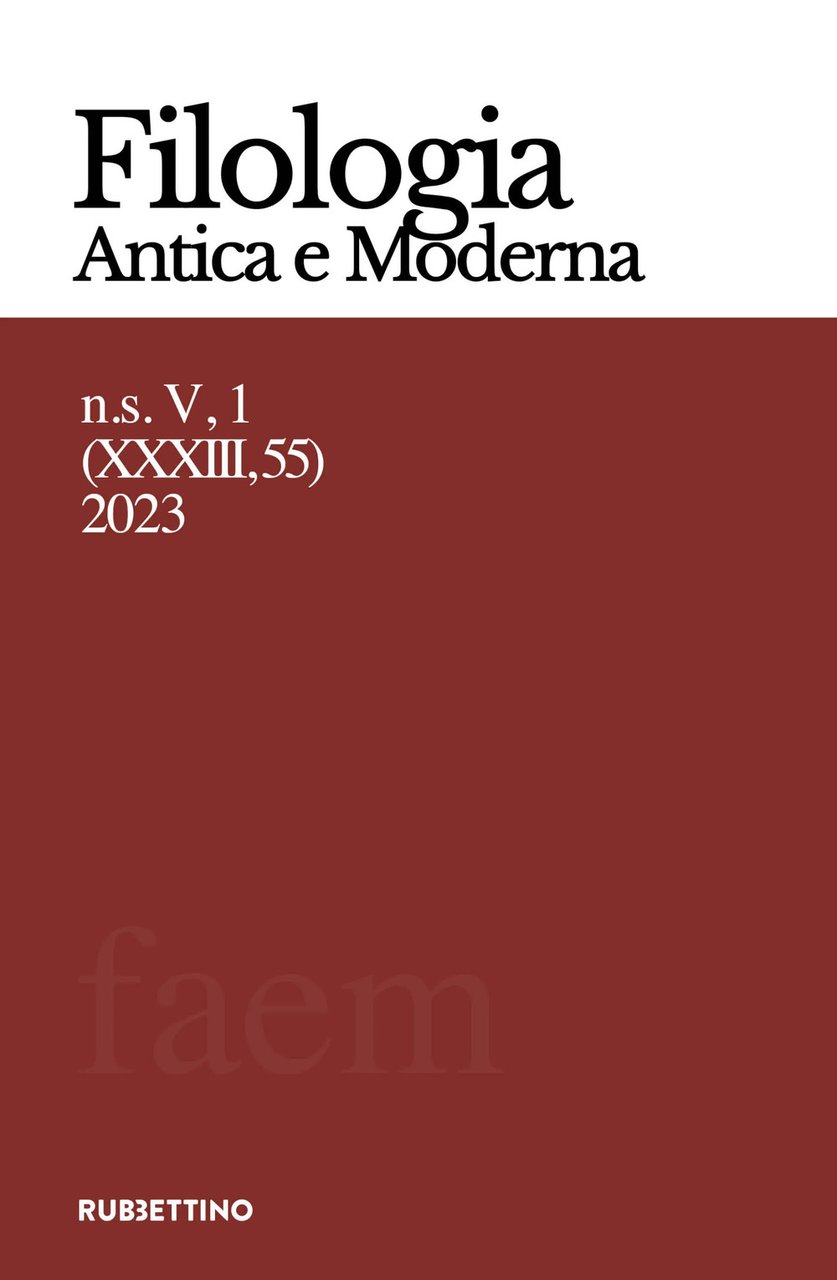 Filologia antica e moderna. Vol. 55: Lirica. Forme e temi, …