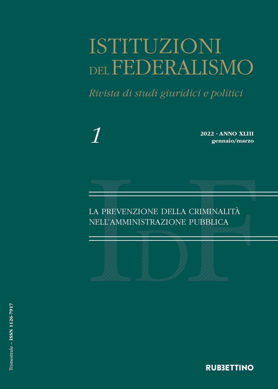 Istituzioni del federalismo. Rivista di studi giuridici e politici. Vol. …
