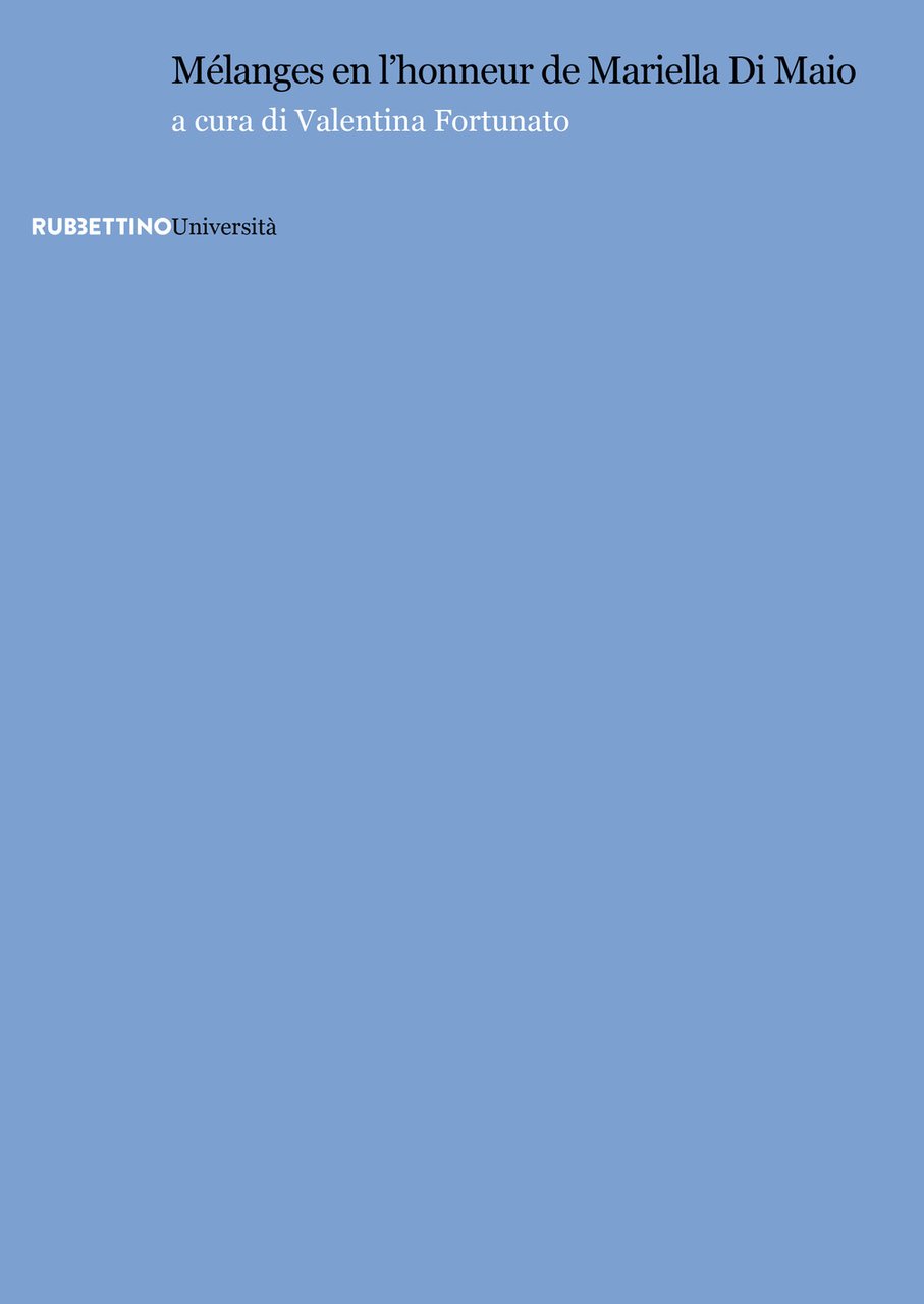 Mélanges en l'honneur de Mariella Di Maio