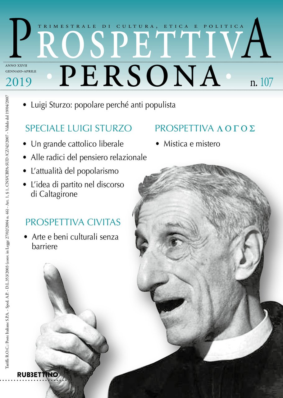 Prospettiva persona. Trimestrale di cultura, etica e politica. Vol. 107