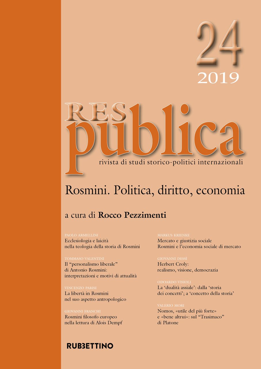 Res publica. Vol. 24: Rosmini. Politica, diritto, economia