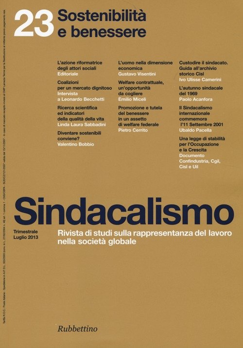 Sindacalismo. Vol. 23