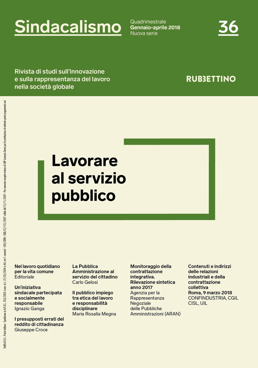 Sindacalismo. Rivista di studi sull'innovazione e sulla rappresentanza del lavoro …