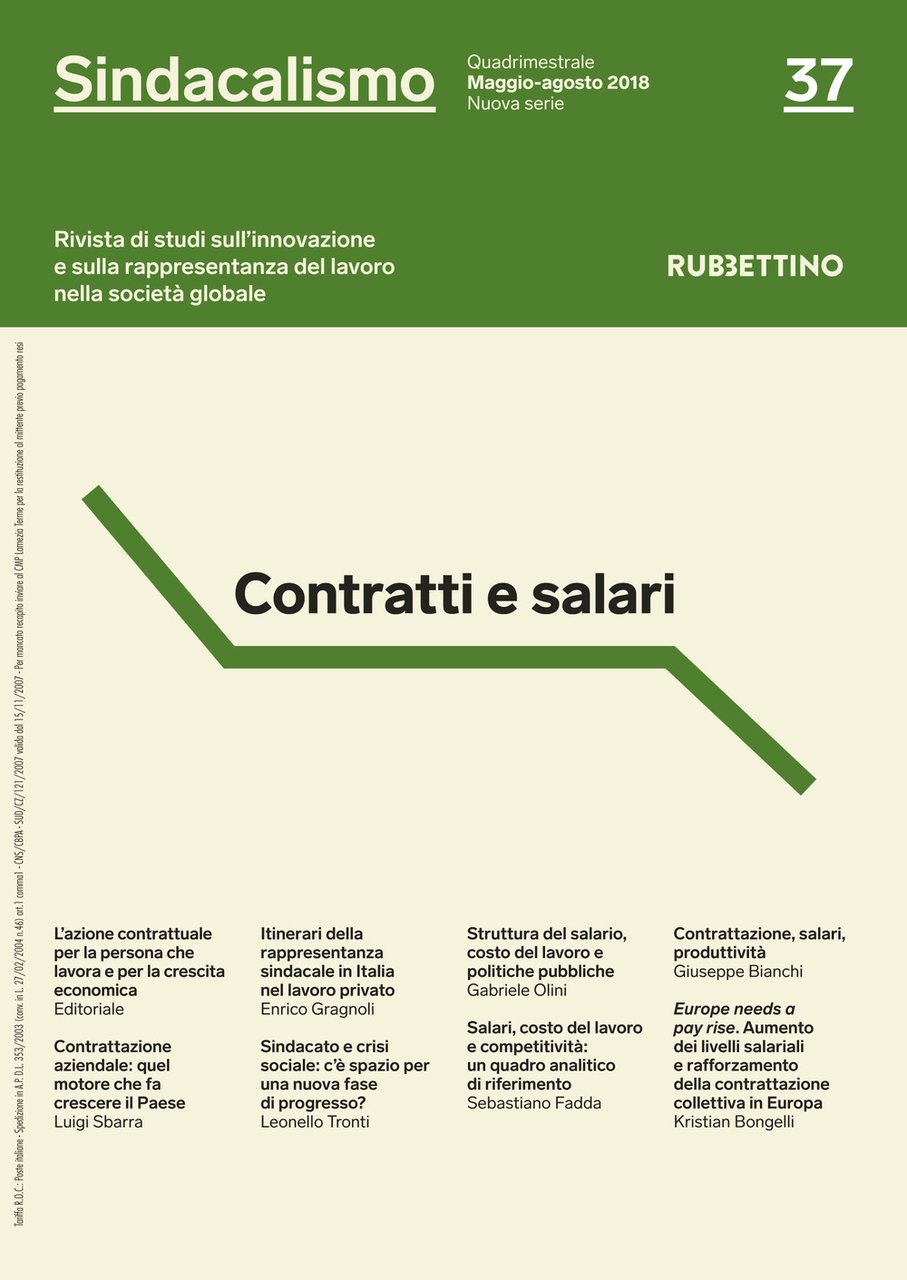 Sindacalismo. Rivista di studi sull'innovazione e sulla rappresentanza del lavoro …