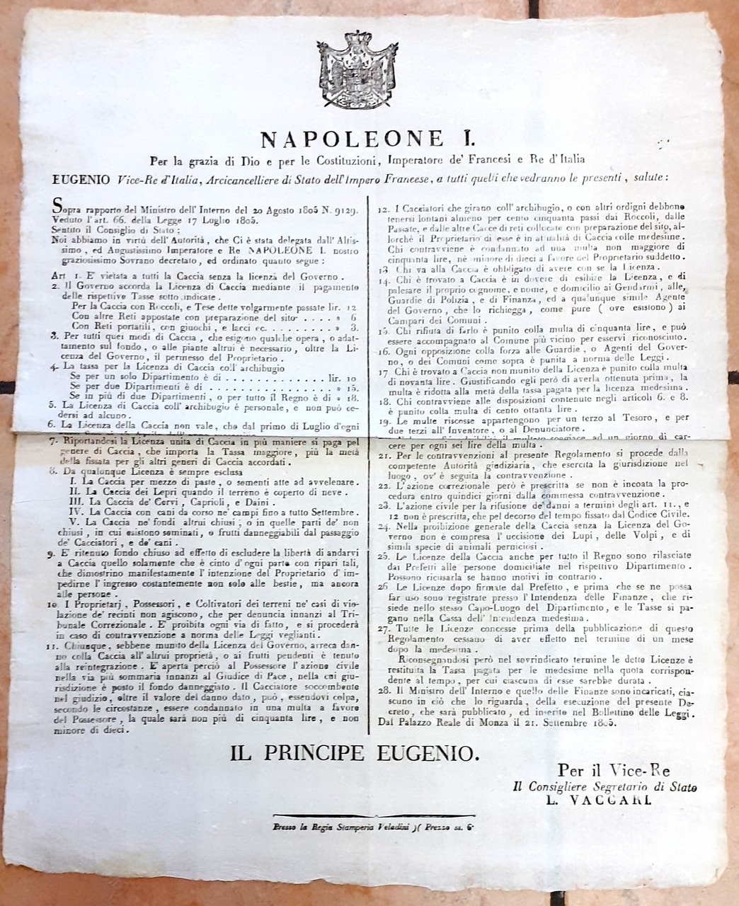 NAPOLEONE I. Per la grazia di Dio e per le …