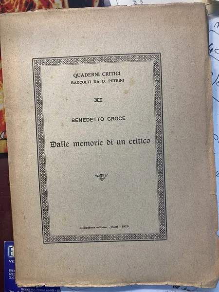 Dalle memorie di un critico.