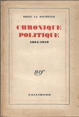 Chronique politique 1934-1942