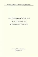 Incontro di studio sullopera di Renzo De Felice