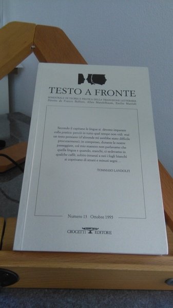 TESTO A FRONTE. NUMERO 13 OTTOBRE 1995