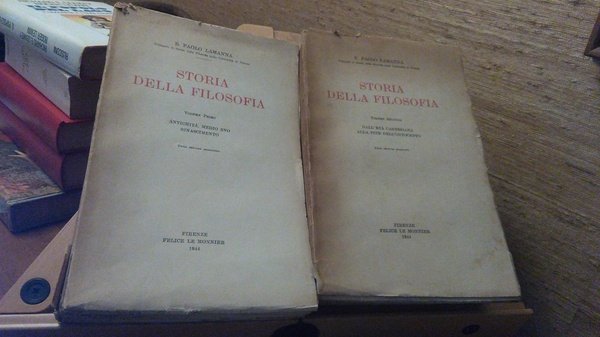 STORIA DELLA FILOSOFIA. DUE VOLUMI.