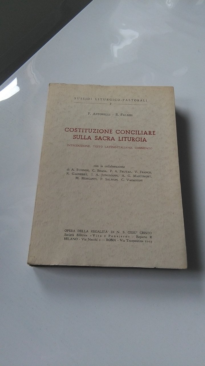 COSTITUZIONE CONCILIARE SULLA SACRA LITURGIA