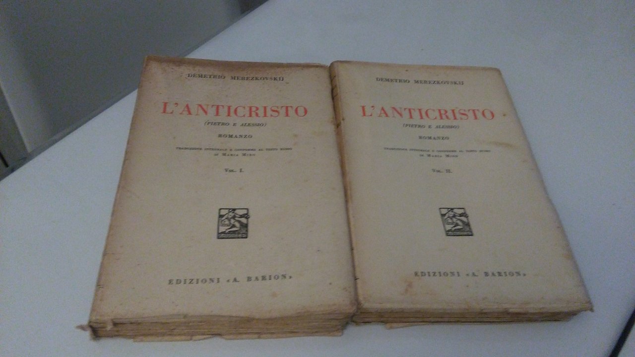 L'ANTICRISTO. VOLUME I E II