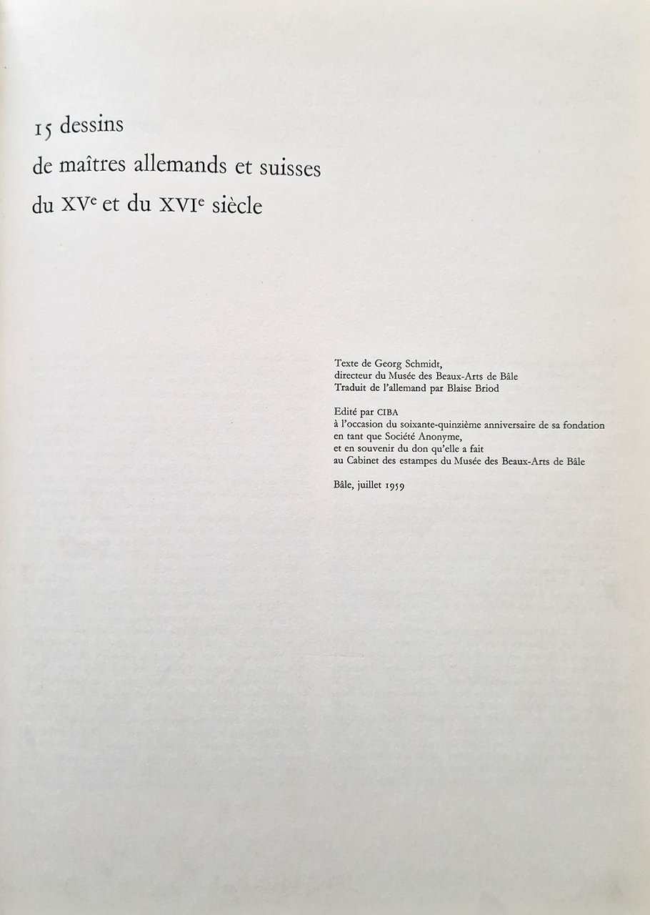 15 Dessins de maitres allemands et suisses du XV et …