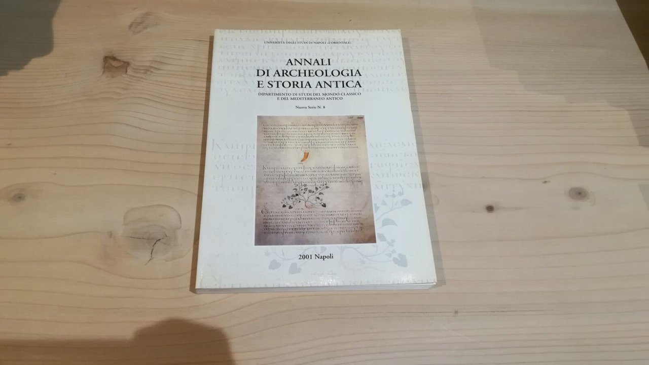 Annali di archeologia e storia antica. Nuova serie N. 8