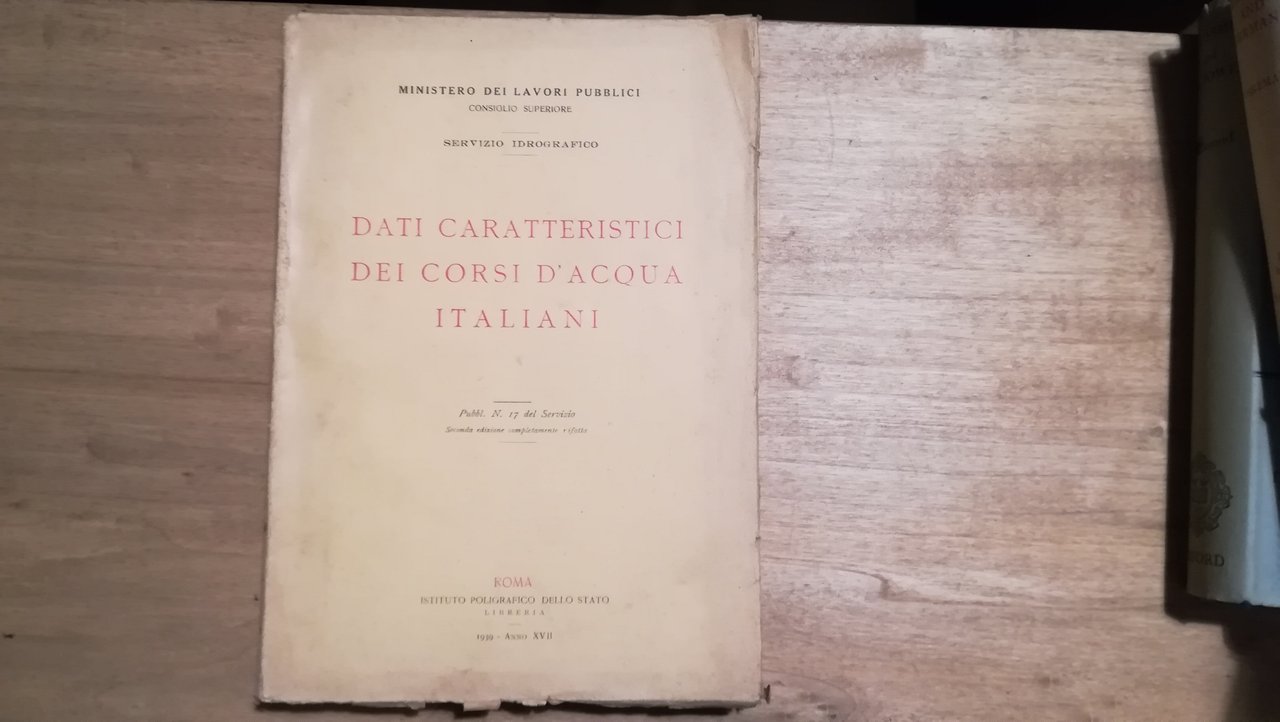 Dati caratteristici dei corsi d'acqua italiani