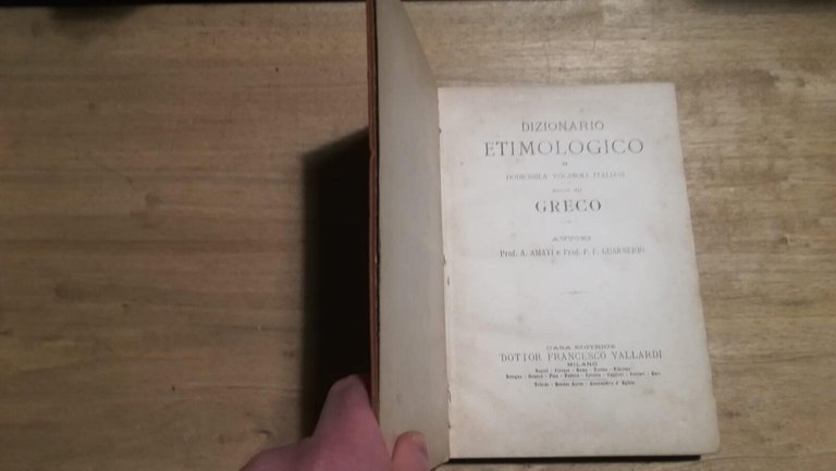 Dizionario etimologico di vocaboli italiani derivati dal greco