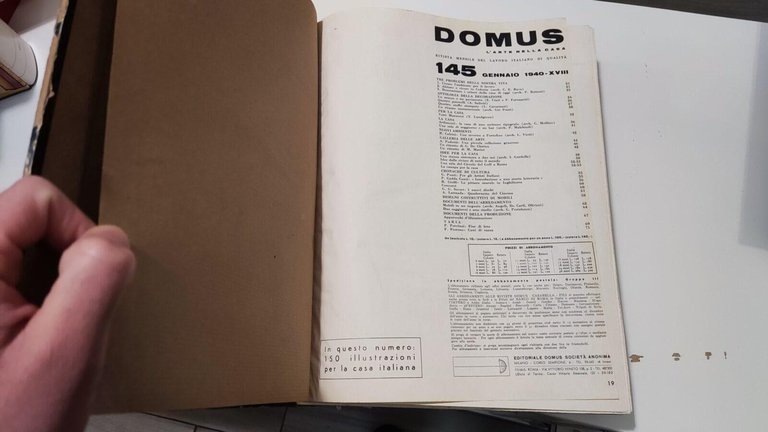 Domus L'arte nella casa Annata 1940 Numeri da 145 a …