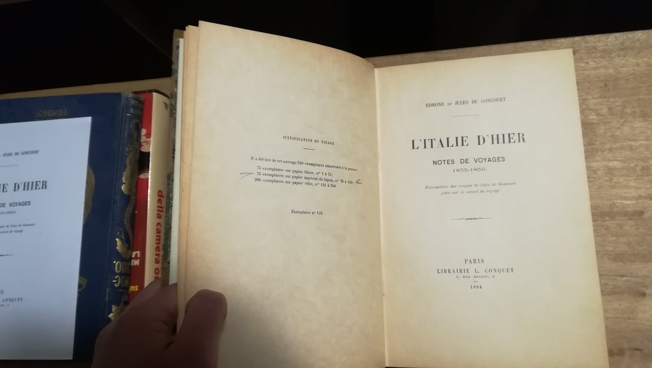 L'Italie d'hier. Notes de voyages 1855-1856