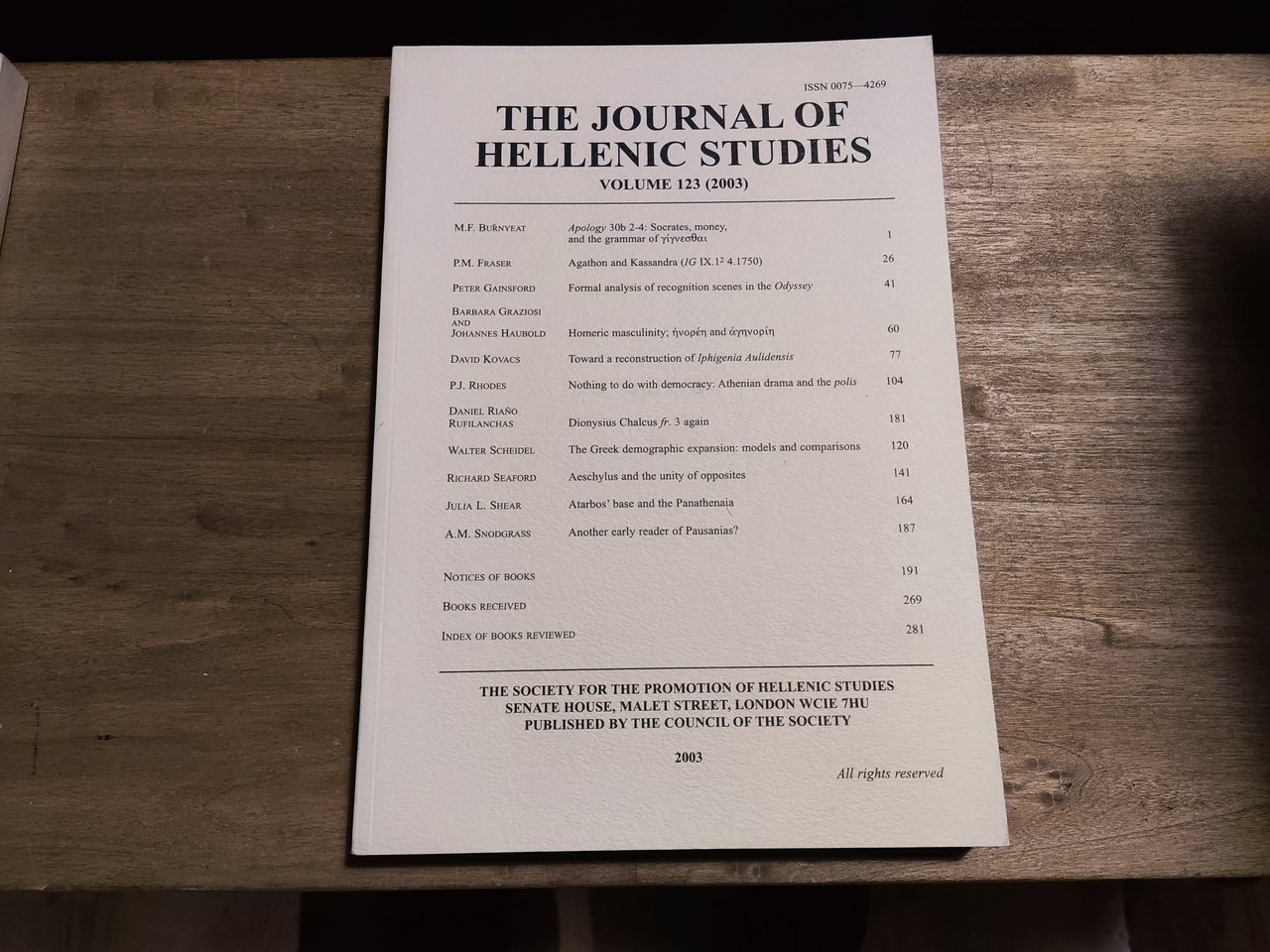 The Journal of Hellenic Studies Volume 123