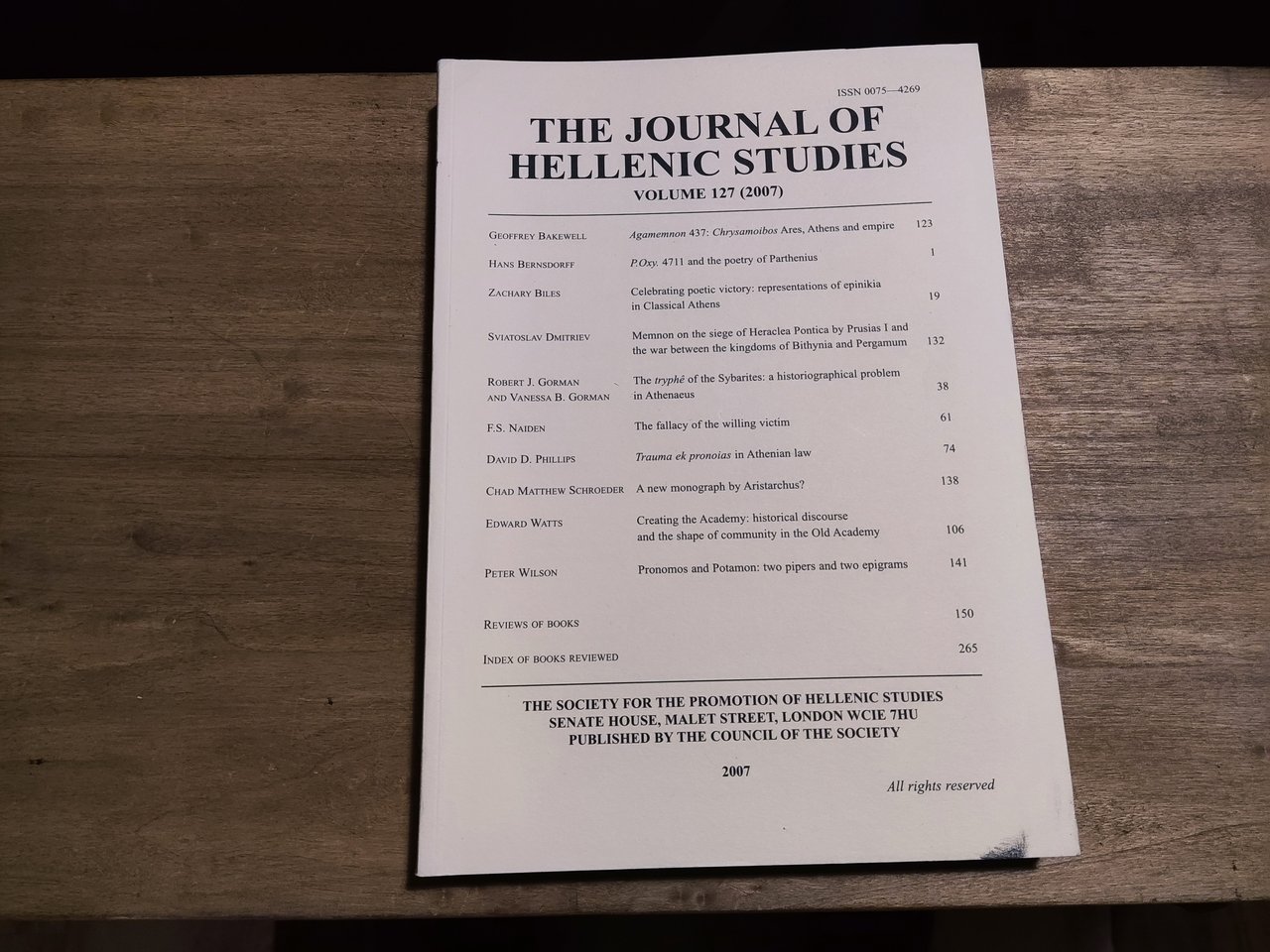 The Journal of Hellenic Studies Volume 127