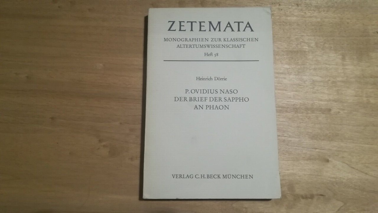 ZETEMATA - P. Ovidius Naso. Der brief der sappho an …