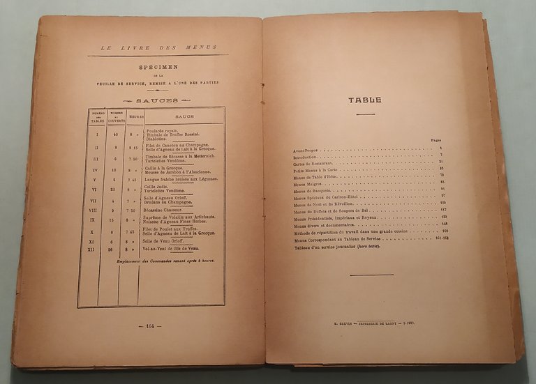 Le livre des menus. Complément indispensable du Guide Culinaire. Avec …