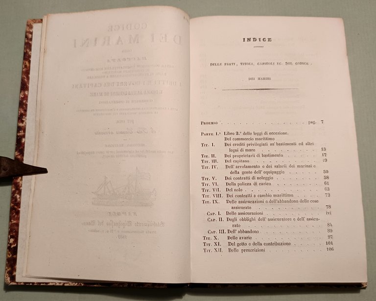 Codice dei marini, ossia raccolta delle disposizioni legislative che riguardano …