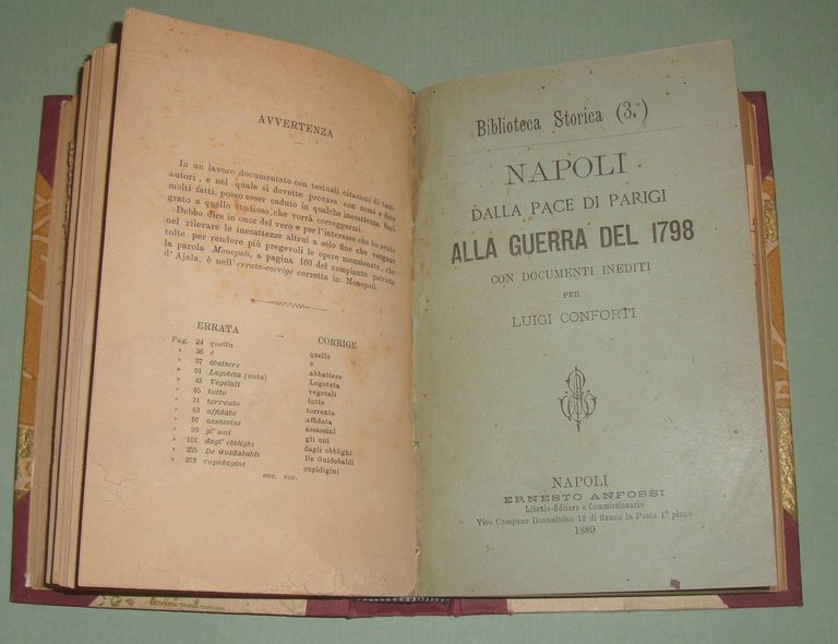 Napoli nel 1799. Unito con: Napoli dalla pace di Parigi …