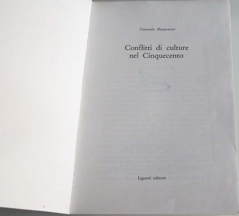 CONFLITTI DI CULTURE NEL CINQUECENTO