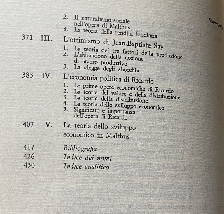 STORIA DEL PENSIERO ECONOMICO. VOLUME PRIMO: DA PLATONE A RICARDO; …